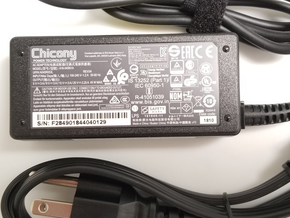 Acer Chromebook 12 C851 / C851T AC Adapter/Charger - KP.04503.007