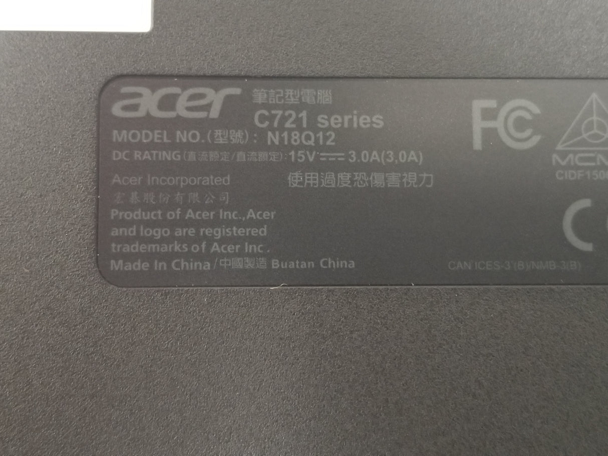 Acer Chromebook 11 C721 Bottom Cover - 60.HBNN7.001