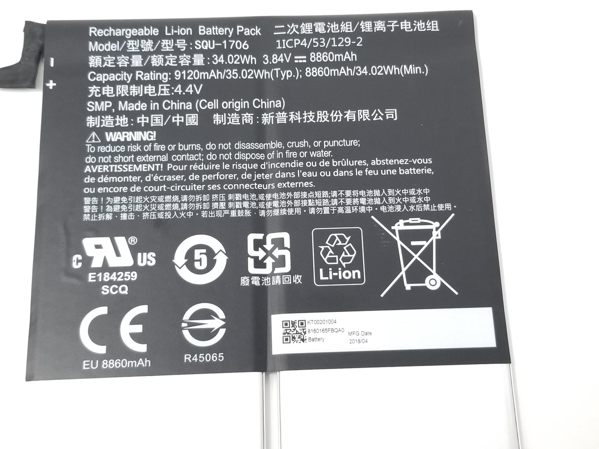 Acer Chrome Tab 10 D651N Battery -  KT.00201.004.