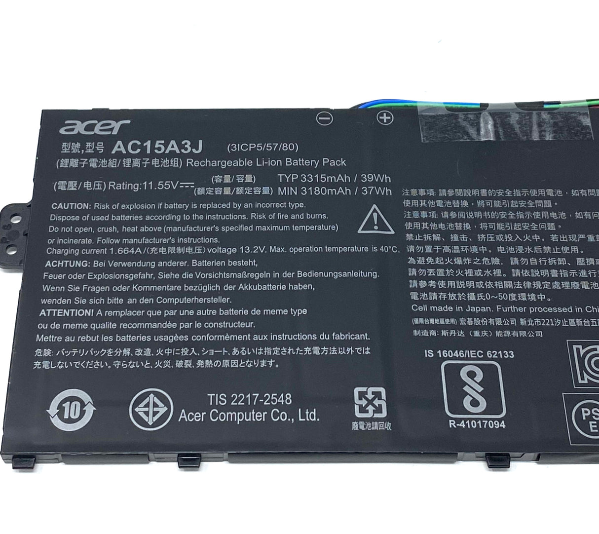 Acer Chromebook Spin 511 R752T  Battery - KT.0030G.023 / KT.00305.012.